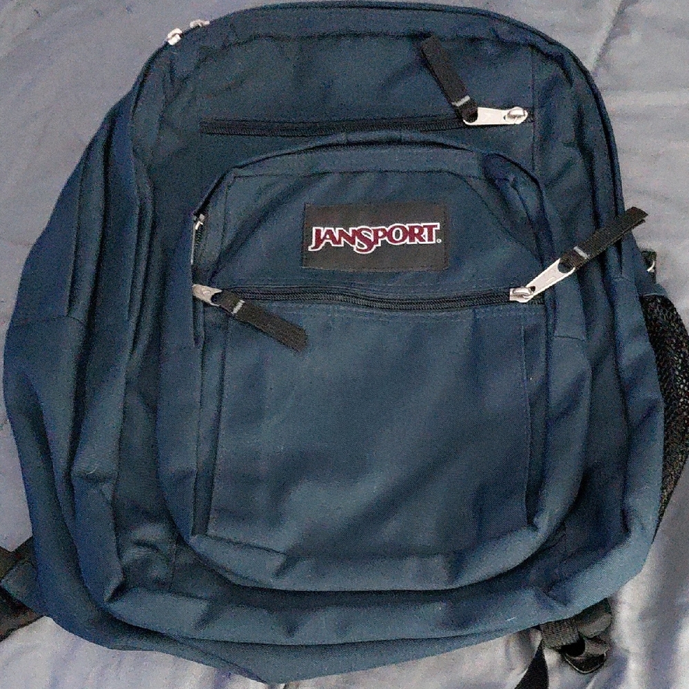 Jansport Dark Blue Classic Backpack with Front Pocket